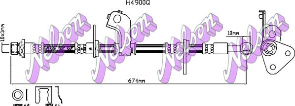 Kawe H4900Q - Тормозной шланг autospares.lv
