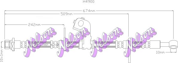 Kawe H4900 - Тормозной шланг autospares.lv