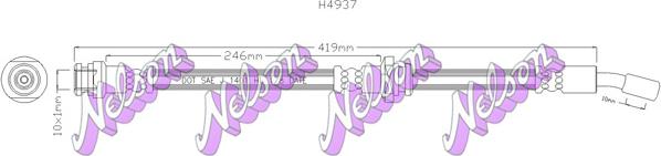 Kawe H4937 - Тормозной шланг autospares.lv