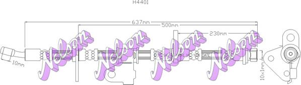 Kawe H4401 - Тормозной шланг autospares.lv