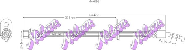 Kawe H4486 - Тормозной шланг autospares.lv