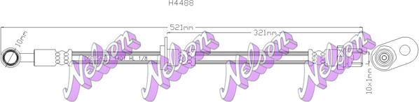 Kawe H4488 - Тормозной шланг autospares.lv