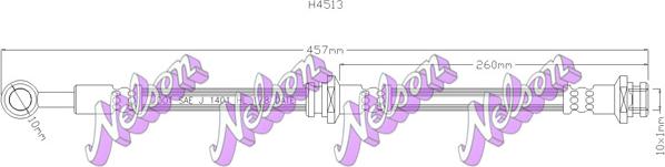 Kawe H4513 - Тормозной шланг autospares.lv