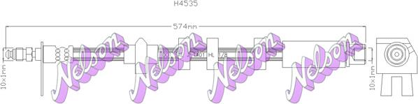 Kawe H4535 - Тормозной шланг autospares.lv