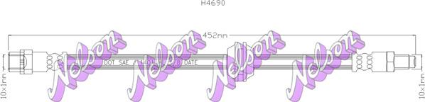 Kawe H4690 - Тормозной шланг autospares.lv