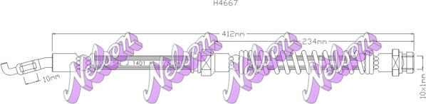 Kawe H4667 - Тормозной шланг autospares.lv