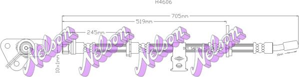 Kawe H4606 - Тормозной шланг autospares.lv