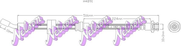 Kawe H4891 - Тормозной шланг autospares.lv