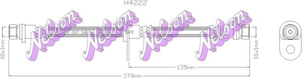 Kawe H4222 - Тормозной шланг autospares.lv