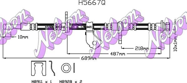 Kawe H5667Q - Тормозной шланг autospares.lv