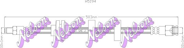 Kawe H5194 - Тормозной шланг autospares.lv