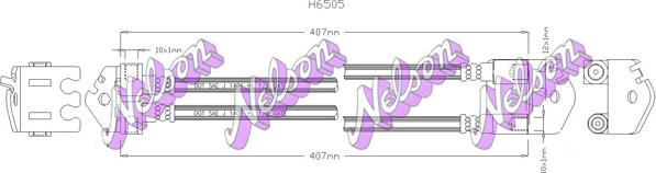 Kawe H6505 - Тормозной шланг autospares.lv