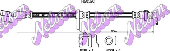 Kawe H6016Q - Тормозной шланг autospares.lv