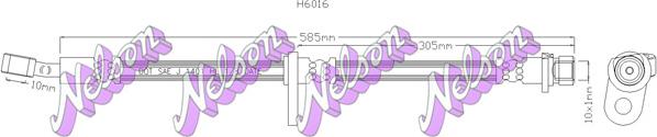 Kawe H6016 - Тормозной шланг autospares.lv