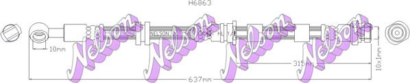 Kawe H6863 - Тормозной шланг autospares.lv