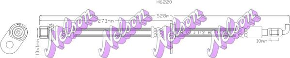 Kawe H6220 - Тормозной шланг autospares.lv