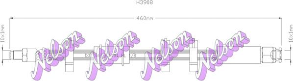 Kawe H3908 - Тормозной шланг autospares.lv