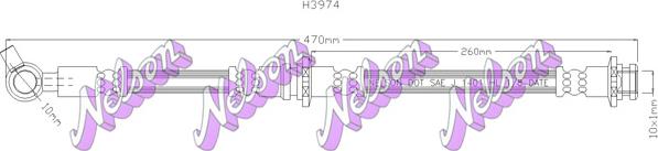 Kawe H3974 - Тормозной шланг autospares.lv