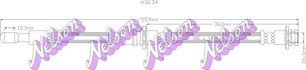 Kawe H3634 - Тормозной шланг autospares.lv