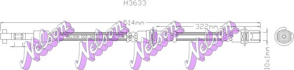 Kawe H3633 - Тормозной шланг autospares.lv