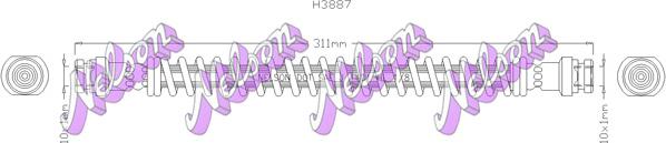 Kawe H3887 - Тормозной шланг autospares.lv
