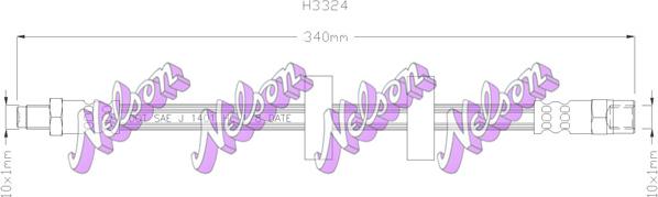 Kawe H3324 - Тормозной шланг autospares.lv