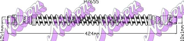 Kawe H7655 - Тормозной шланг autospares.lv