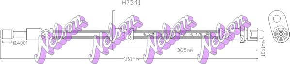 Kawe H7341 - Тормозной шланг autospares.lv