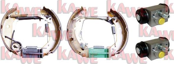 Kawe OEK455 - Комплект тормозных колодок, барабанные autospares.lv