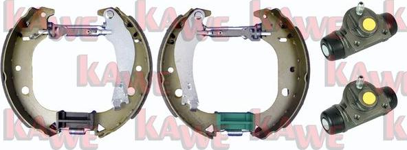 Kawe OEK573 - Комплект тормозных колодок, барабанные autospares.lv