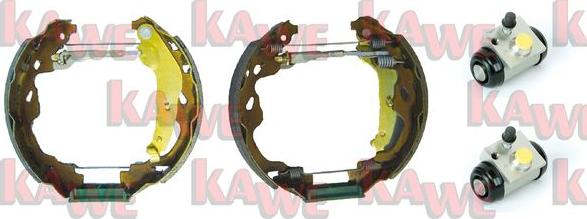 Kawe OEK614 - Комплект тормозных колодок, барабанные autospares.lv