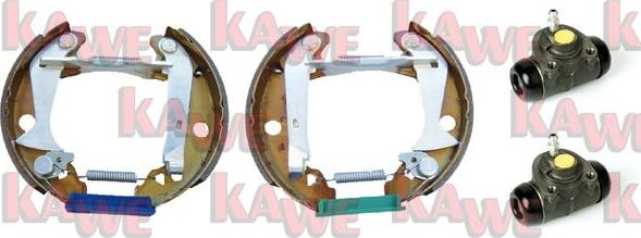 Kawe OEK093 - Комплект тормозных колодок, барабанные autospares.lv