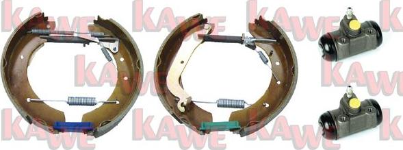 Kawe OEK051 - Комплект тормозных колодок, барабанные autospares.lv