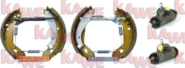 Kawe OEK085 - Комплект тормозных колодок, барабанные autospares.lv