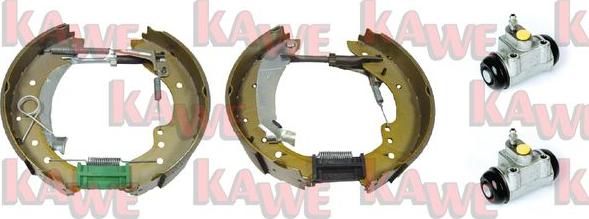 Kawe OEK349 - Комплект тормозных колодок, барабанные autospares.lv