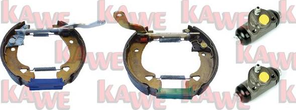 Kawe OEK365 - Комплект тормозных колодок, барабанные autospares.lv