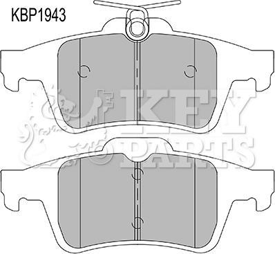 Key Parts KBP1943 - Тормозные колодки, дисковые, комплект autospares.lv
