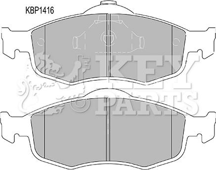 Key Parts KBP1416 - Тормозные колодки, дисковые, комплект autospares.lv