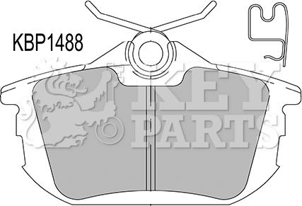 Key Parts KBP1488 - Тормозные колодки, дисковые, комплект autospares.lv