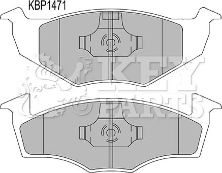 Key Parts KBP1471 - Тормозные колодки, дисковые, комплект autospares.lv