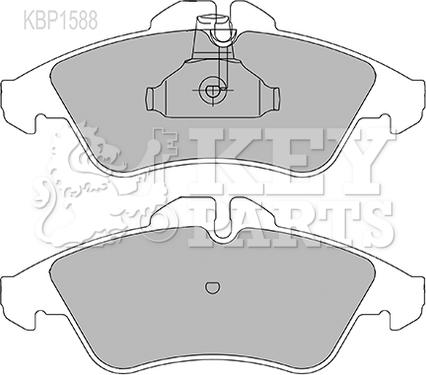 Key Parts KBP1588 - Тормозные колодки, дисковые, комплект autospares.lv