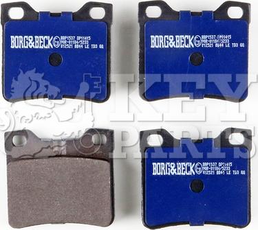 Key Parts KBP1537 - Тормозные колодки, дисковые, комплект autospares.lv