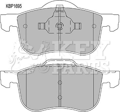 Key Parts KBP1695 - Тормозные колодки, дисковые, комплект autospares.lv