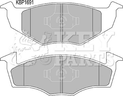 Key Parts KBP1691 - Тормозные колодки, дисковые, комплект autospares.lv