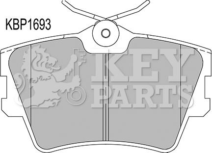 Key Parts KBP1693 - Тормозные колодки, дисковые, комплект autospares.lv