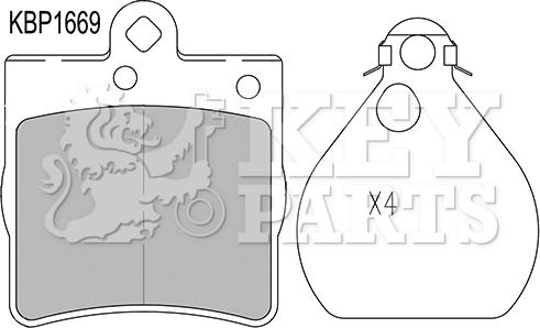 Key Parts KBP1669 - Тормозные колодки, дисковые, комплект autospares.lv