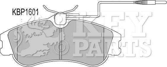 Key Parts KBP1601 - Тормозные колодки, дисковые, комплект autospares.lv