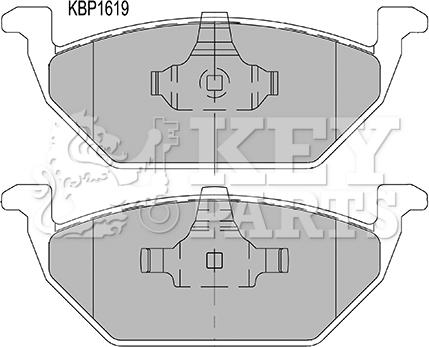 Key Parts KBP1619 - Тормозные колодки, дисковые, комплект autospares.lv