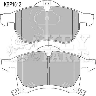 Key Parts KBP1612 - Тормозные колодки, дисковые, комплект autospares.lv