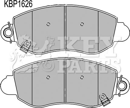 Key Parts KBP1626 - Тормозные колодки, дисковые, комплект autospares.lv